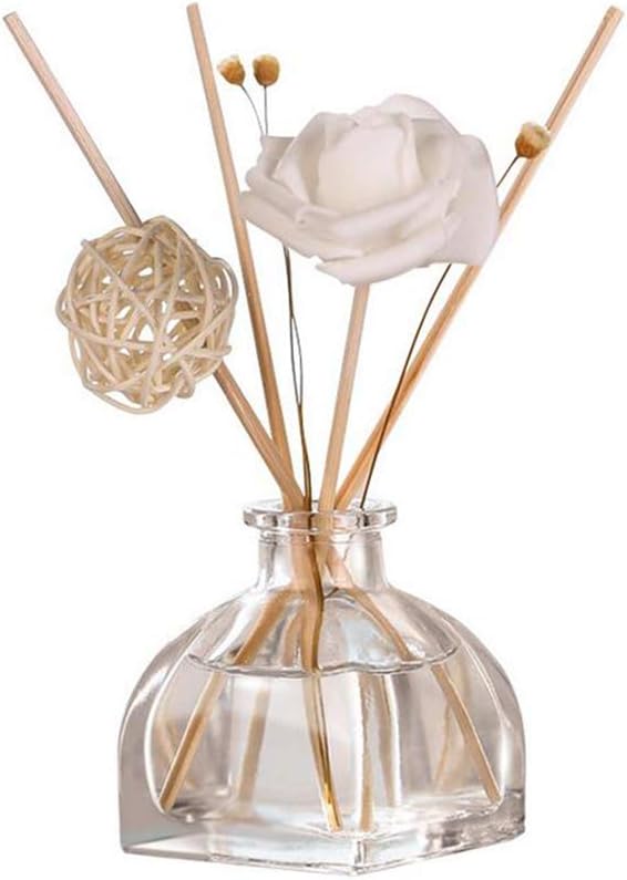 VANTOBEST 1Pcs Transparent Square Glass Diffuser Bottle Empty Refillable Fragrance Storage Container Dispenser Jars Pots Vials Case Diy Tool Accessories for Essential Oils Crafts 100ml34oz
