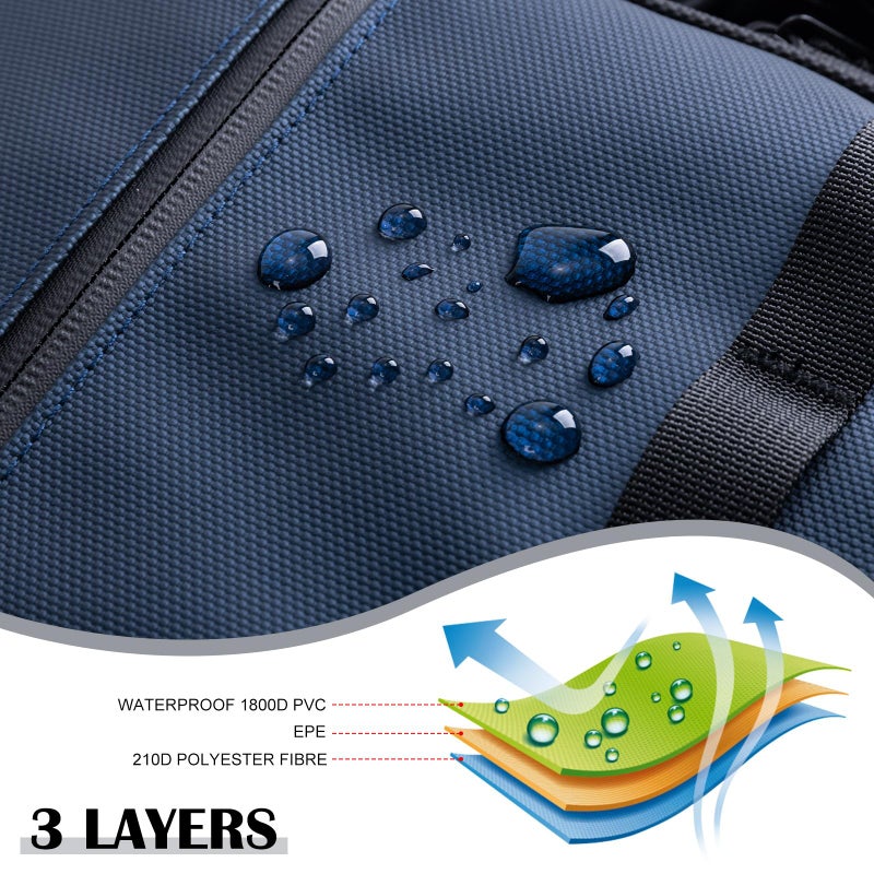 Goture Large Tackle Bag,1800D PVC Waterproof Saltwater Gear Storage Big Fishing Bag with EVA Bottom,Store Up to 8PCS 3700 Plus 4PCS 3600 Tackle Trays(Not Included),20.87â€x11.42â€x15.16â€ - Image 4