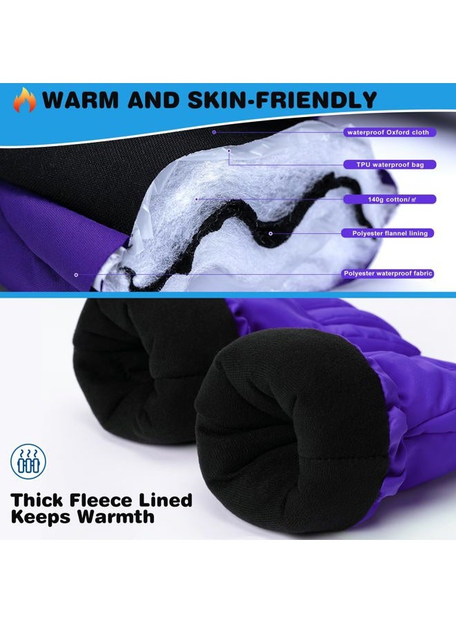 ThxToms Kids Winter Gloves, Waterproof Ski Snow Gloves for Boys and Girls, Winter Warm Gloves for Cold Weather Outdoor Play (Purple Ages 4-6) - Image 3