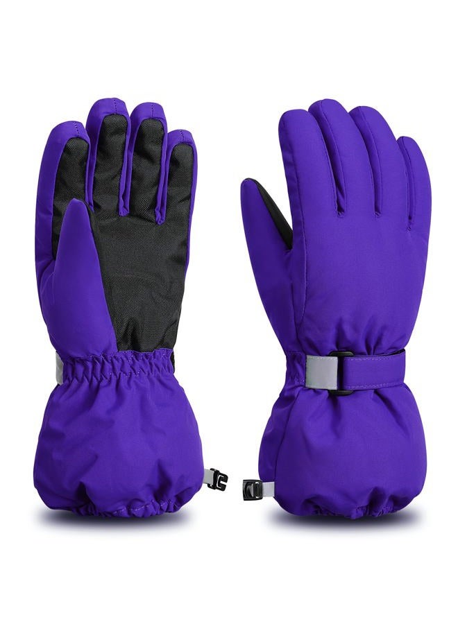 ThxToms Kids Winter Gloves, Waterproof Ski Snow Gloves for Boys and Girls, Winter Warm Gloves for Cold Weather Outdoor Play (Purple Ages 4-6) - Image 1