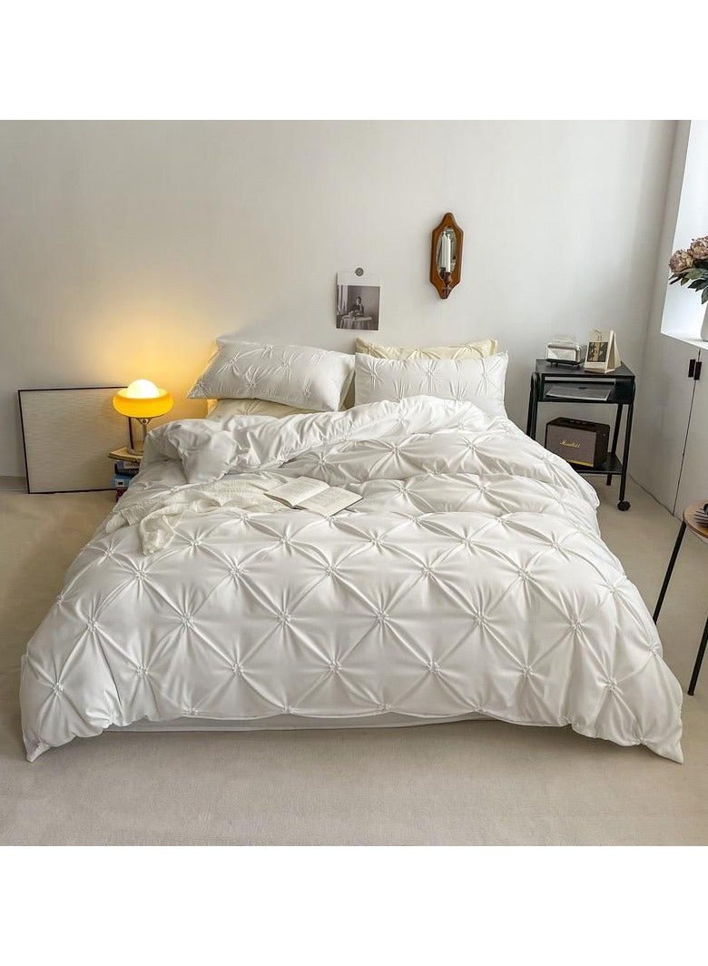 Comfy COMFY 6 PC NEW COLLECTION PREMIUM QUALITY COTTON DESIGNER COMFORTER SET WHITE 