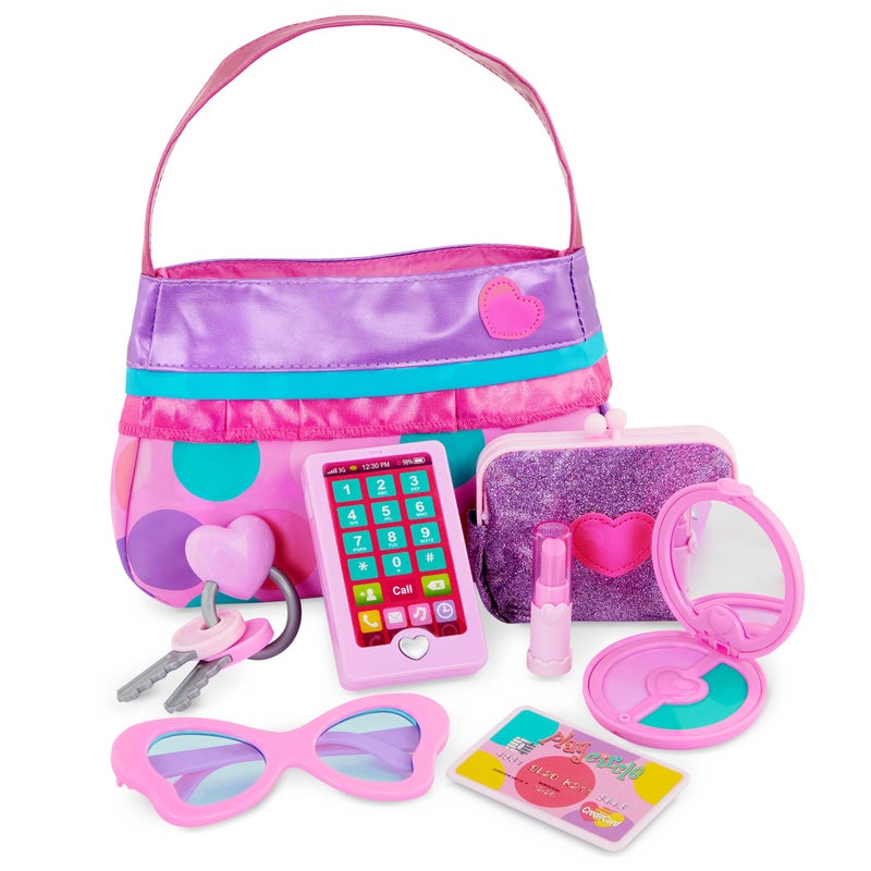 Battat Play Circle Makeup Beauty Set Dress Up Fashion Accessories Pretend Play Princess Purse Set 3 Years - Image 2