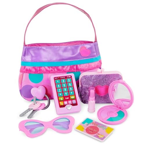 Battat Play Circle Makeup Beauty Set Dress Up Fashion Accessories Pretend Play Princess Purse Set 3 Years - Image 1