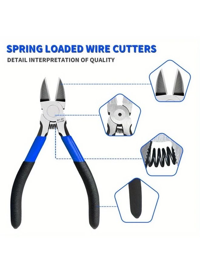 Orange 6 5 Inch 2 Pack High Carbon Steel Wire Stripper Spring Loaded Precision Snips - Image 4