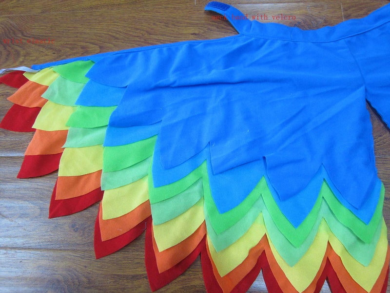 Making Believe Kids Bird of Paradise Bird Wings for Bird Costumes for Kids Rainbow - Image 2