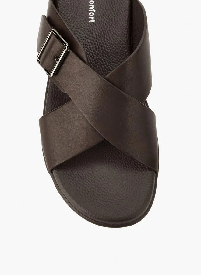 Le Confort Brown Men Cross Strap Sandals for Men | Best Price UAE
