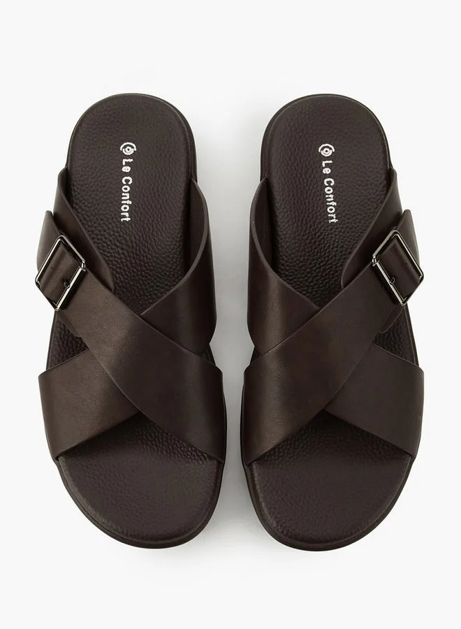 Le Confort Brown Men Cross Strap Sandals for Men | Best Price UAE
