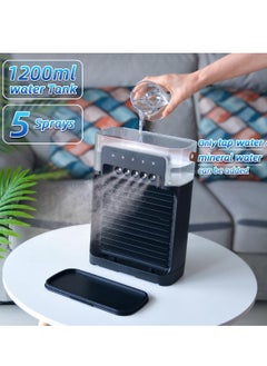 Portable Air Conditioners Fan, 1200ml Personal Evaporative Air Cooler,  Mini Air Cooling Fan with Natural Wind Function, 5 Cool Mist & 4 Speeds & Timer for Bedroom Office Desk, Remote Control - pzsku/ZC60D9571AF0CCA57784CZ/45/_/1719050995/756fd768-f968-47d3-b243-d26d4423d235