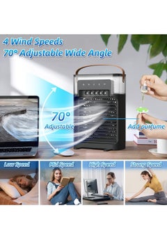 Portable Air Conditioners Fan, 1200ml Personal Evaporative Air Cooler,  Mini Air Cooling Fan with Natural Wind Function, 5 Cool Mist & 4 Speeds & Timer for Bedroom Office Desk, Remote Control - pzsku/ZC60D9571AF0CCA57784CZ/45/_/1719052927/35fcf6f7-07a2-4879-b887-b0938611b762