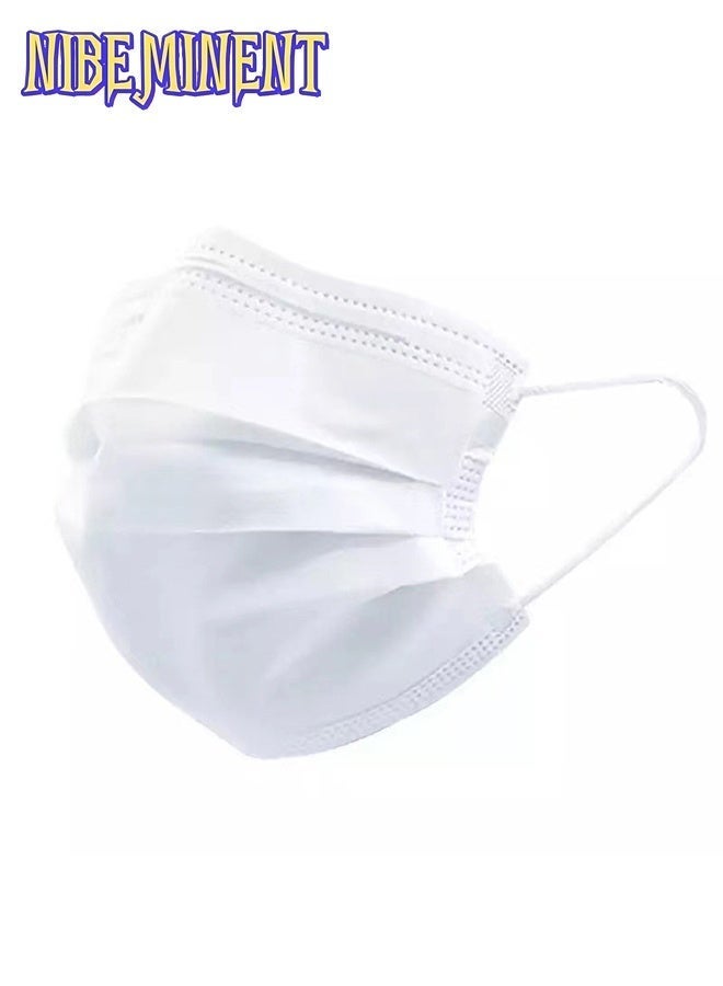 NIBEMINENT 50-Piece 3-Layer Disposable White Face Mask For Adults with 5Pcs Adjustable Face Mask Ear Strap Extender - Anti Strangulation, Soft and Comfortable - Image 5