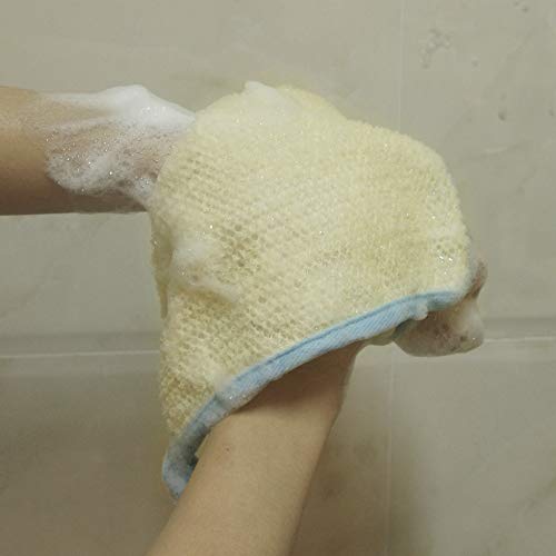 Bleu Bath (3 Pack) Dual-Sided Exfoliating Skin Towel Cotton Terry Body Cloth Scrubber Premium Sturdy Loofah Towel Soft and Buffing Wash Cloth White for Either Oil or Dry Skin - Image 5