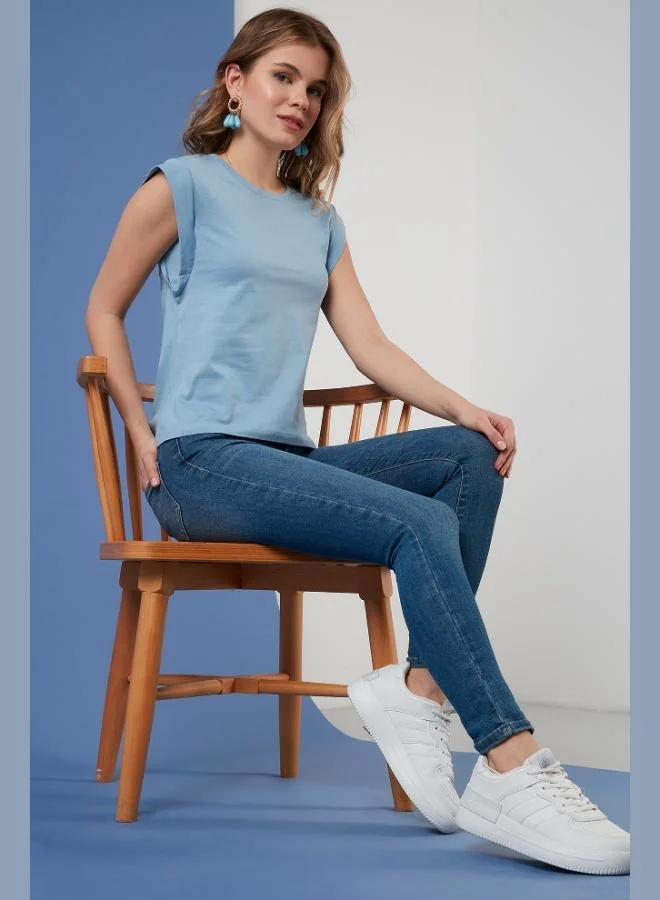 Lela Lela Cotton Crew Neck Sleeveless Basic T-Shirt Women's T-SHIRT 5864201