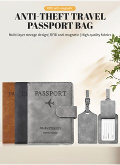 Generic Passport Holder, Magnetic Passport Case with Luggage Tags, Multiple Compartments, Easy to Store ID Cards, Passports, Bank Cards  - Image 2
