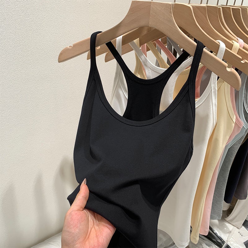 Girl Slim Fit Sleeveless Small Suspender Belt With Breast Pads For Women Commuting Outer Wear Inner Vest - Image 5