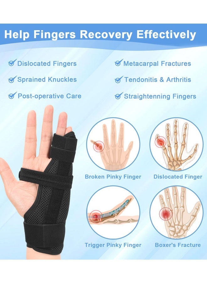 Pinky Finger Splint, 4th Or 5th Ring Fingers Splint For Boxer’s Fracture, Arthritis, Tendonitis, Metacarpal Support Hand Brace Fits Left Or Right Hand - Image 4