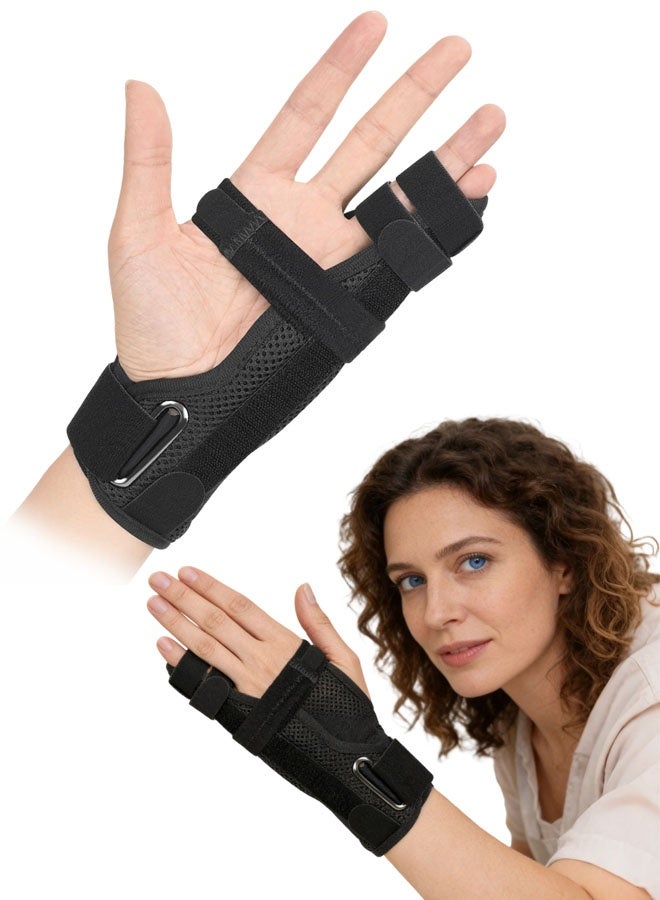 Pinky Finger Splint, 4th Or 5th Ring Fingers Splint For Boxer’s Fracture, Arthritis, Tendonitis, Metacarpal Support Hand Brace Fits Left Or Right Hand - Image 1