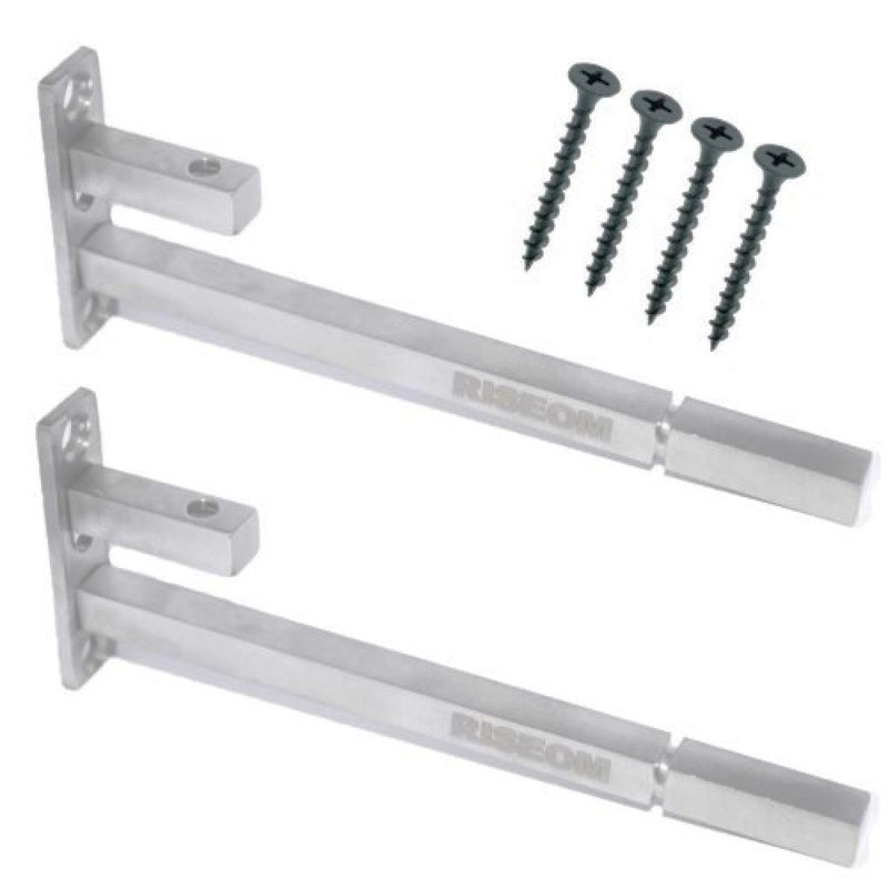 RiseOm 10 inch Heavy F Type Shelf Bracket Adjustable 95 mm Rod Thickness Supports 681012 mm of Glass Thickness Pack of 10 10 inch - Image 1