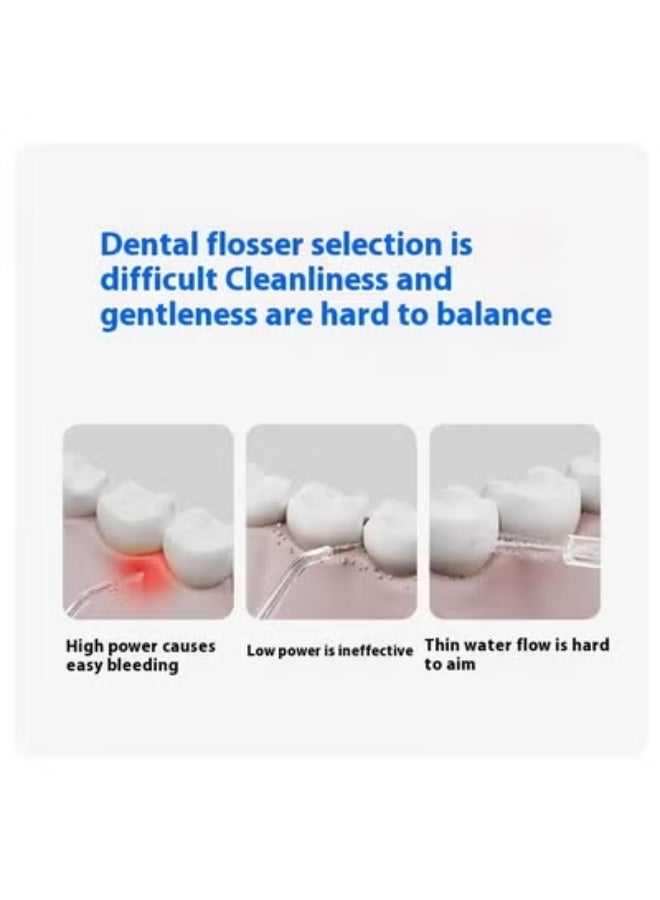 خيط مائي جديد بالموجات فWater Flosser, Alternative to Traditional Dental Floss, Efficient Water Flosser for Teeth Deep Cleaning, Professional Teeth Cleaner for Home & Travel Oral Careوق الصوتية - محمول وذكي لإزالة الجير بالنبضات عالية التردد - Image 4