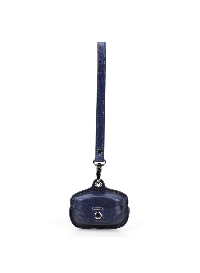 Case Cover Crazy Horse Leather Wireless Bluetooth Earphone Cover For Sony WF-1000XM4 Blue