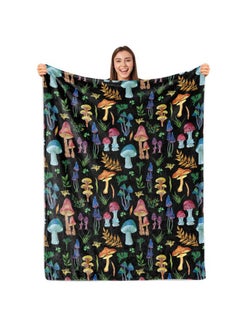 Sowide Mushroom Soft Decor Fleece Blanket Lightweight All Season Plant Mushrooms Throw Blanket for Couch Sofa Bed Mushroom Decor Birthday Present Blankets for Adult Baby Kids Pet Blanket All Season 50"x60"  - Image 1