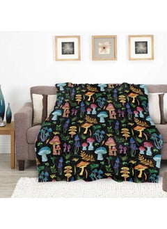 Sowide Mushroom Soft Decor Fleece Blanket Lightweight All Season Plant Mushrooms Throw Blanket for Couch Sofa Bed Mushroom Decor Birthday Present Blankets for Adult Baby Kids Pet Blanket All Season 50"x60"  - Image 3