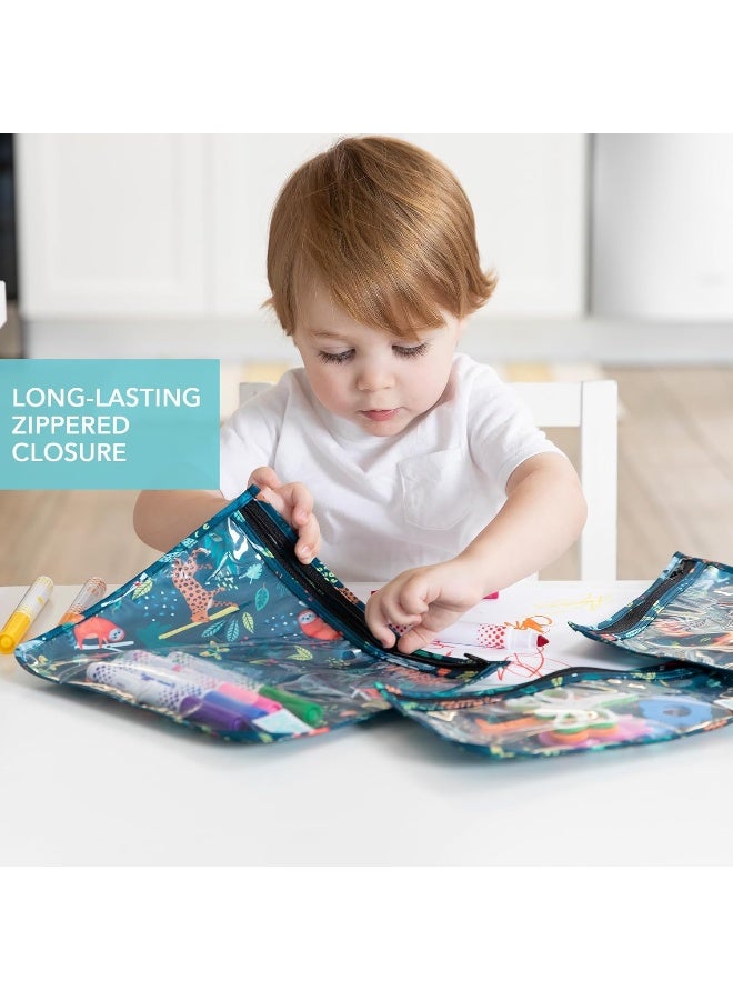 Bumkins Travel Bag, Toiletry, Baby, TSA Approved Pouch, Zip Quart Size Compliant, Clear-Sided, Diaper Bag Organization, Makeup, Accessories, Set of 3 - Image 5