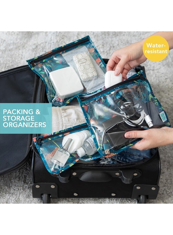 Bumkins Travel Bag, Toiletry, Baby, TSA Approved Pouch, Zip Quart Size Compliant, Clear-Sided, Diaper Bag Organization, Makeup, Accessories, Set of 3 - Image 2