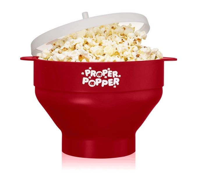 THE ORIGINAL MICROWAVE POPCORN POPPER SILICONE POPCORN MAKER COLLAPSIBLE BOWL BPA FREE DISHWASHER SAFE RUBY RED
