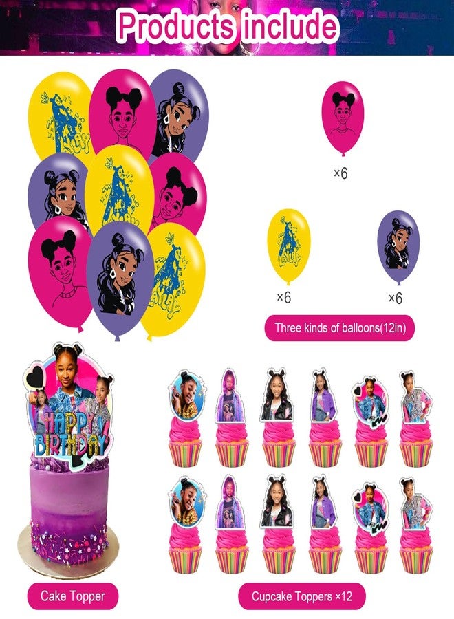 karg That Girl Lay Lay Birthday Decorations,That Girl Lay Girl Party Supplies Include Happy Birthday Banner, Cake Topper and Cupcake Toppers, Balloons for Kids Party Decor - Image 3