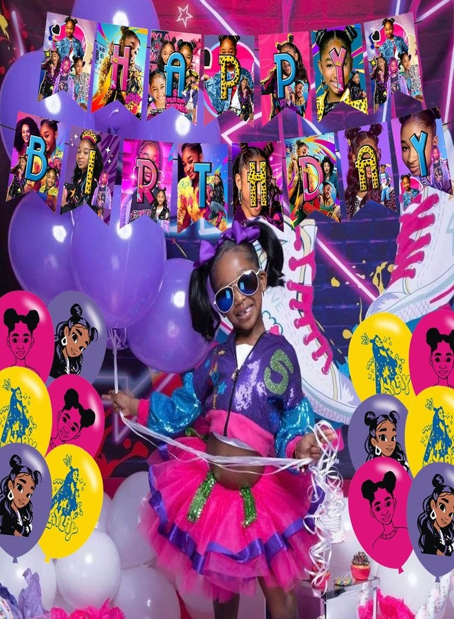karg That Girl Lay Lay Birthday Decorations,That Girl Lay Girl Party Supplies Include Happy Birthday Banner, Cake Topper and Cupcake Toppers, Balloons for Kids Party Decor - Image 5