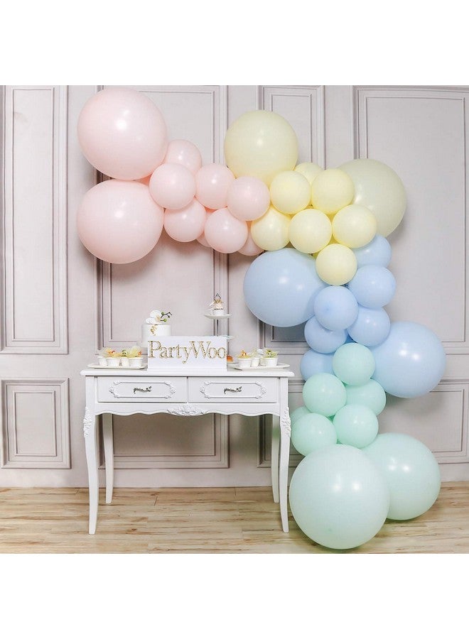 PartyWoo 48pcs Pastel Balloons, Pastel Pink, Blue, Yellow, Mint Green, Giant Balloons for Party Decorations - Image 1