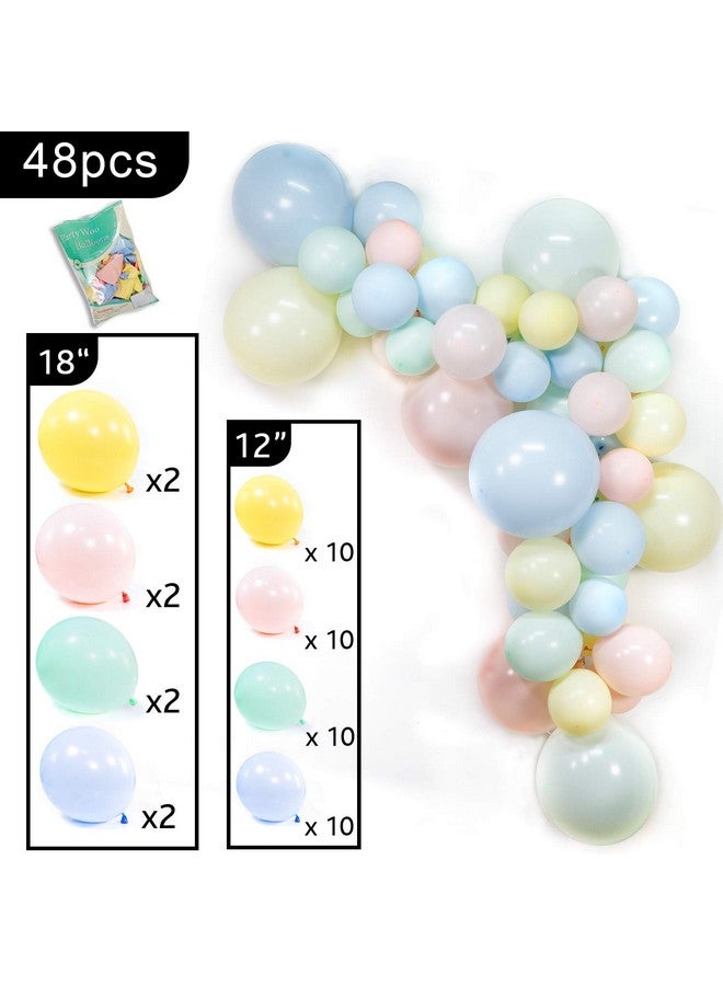 PartyWoo 48pcs Pastel Balloons, Pastel Pink, Blue, Yellow, Mint Green, Giant Balloons for Party Decorations - Image 5