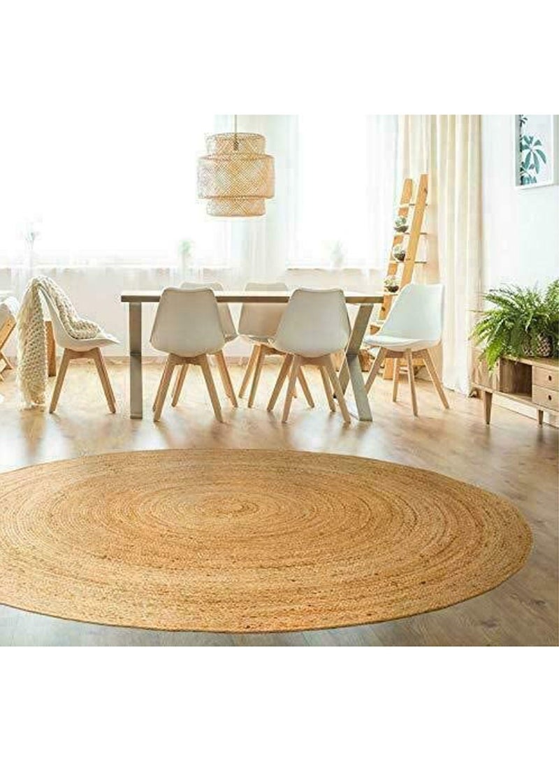 LINGWEI Round Jute Rug Carpet 120x120cm - Image 1