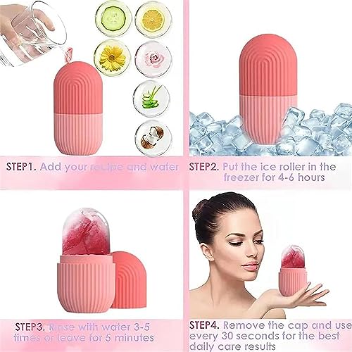 RIXTEC ice roller for face women skin glowing ice cube massager Face Puffiness Relief Massage Skin Care Tools for face eye(Multi color)(Facial roller) - Image 4