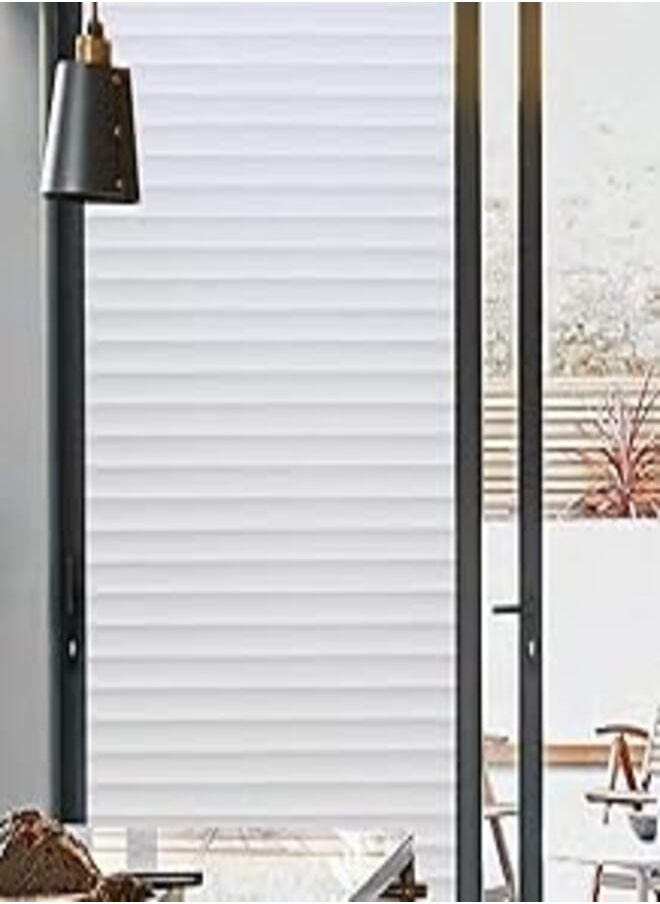 Bloss - Bloss Privacy Window Film Bathroom Window Film Glass Films Faux Shutter Style Window Film Window Covering Anti UV No Glue Static Cling, 17.7-by-78.7 Inches - Image 1