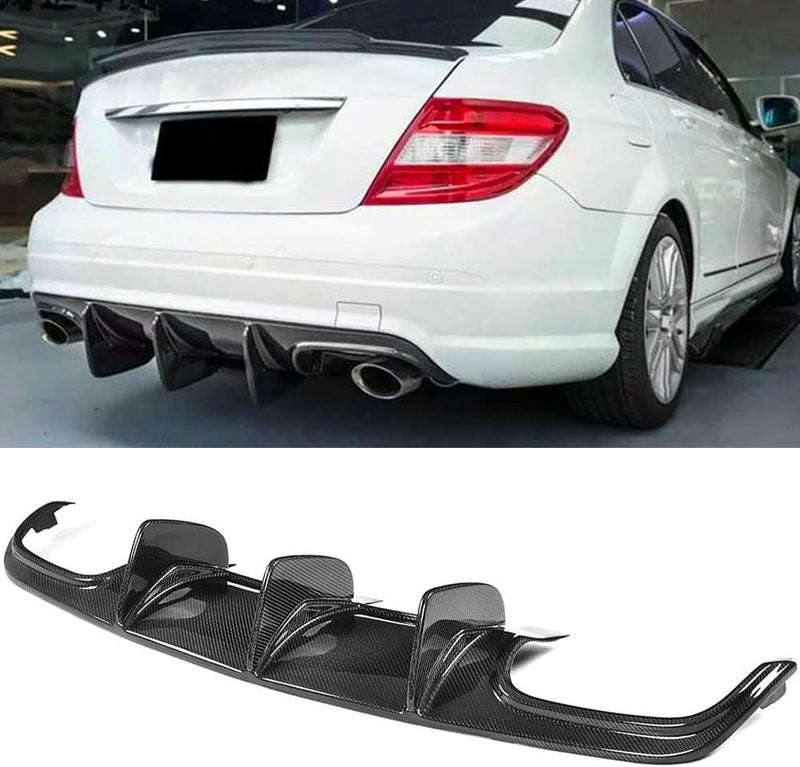 DEMULAX Carbon Fiber Rear Bumper Diffuser for Mercedes-Benz C63 AMG - Image 5
