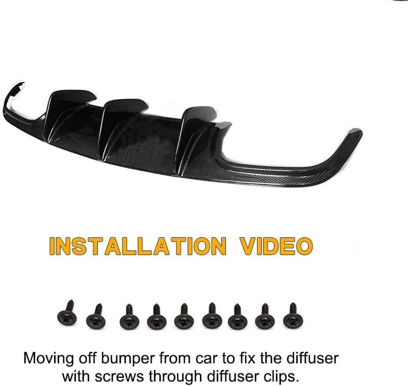 DEMULAX Carbon Fiber Rear Bumper Diffuser for Mercedes-Benz C63 AMG - Image 2