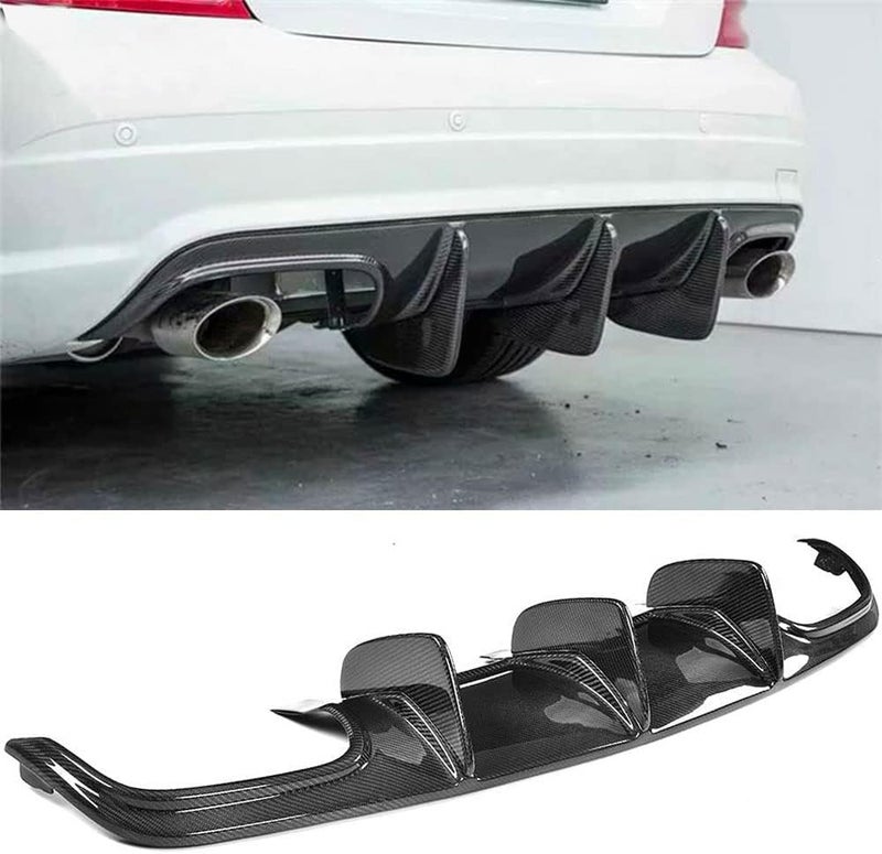 DEMULAX Carbon Fiber Rear Bumper Diffuser for Mercedes-Benz C63 AMG - Image 4