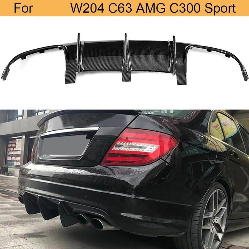 DEMULAX Carbon Fiber Rear Bumper Diffuser for Mercedes-Benz C63 AMG - Image 3