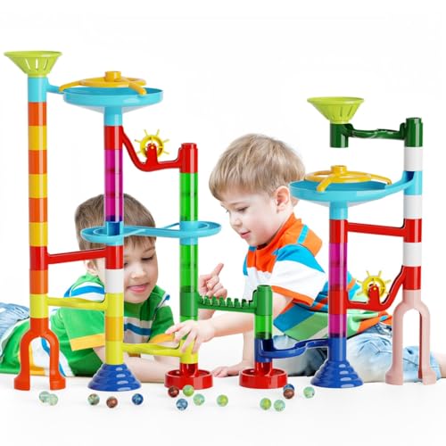 ifollower Marble Run 110pcs Marble Maze Game Construction Building Toys for Kids Marble Track Race Set STEM Learning Toys Gift for Boys Girls 3 4 5 6 7 8 9 10 8105 - Image 1