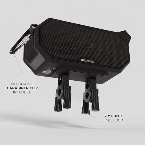 Altec Lansing Portable Bluetooth Speaker HYDRABOOM 2.0, 32W Output Power, 16Hr Playtime, Party Sync, Qi Wireless Charging, Everything-Proof, Voice Assistant Compatible - Black - Image 4
