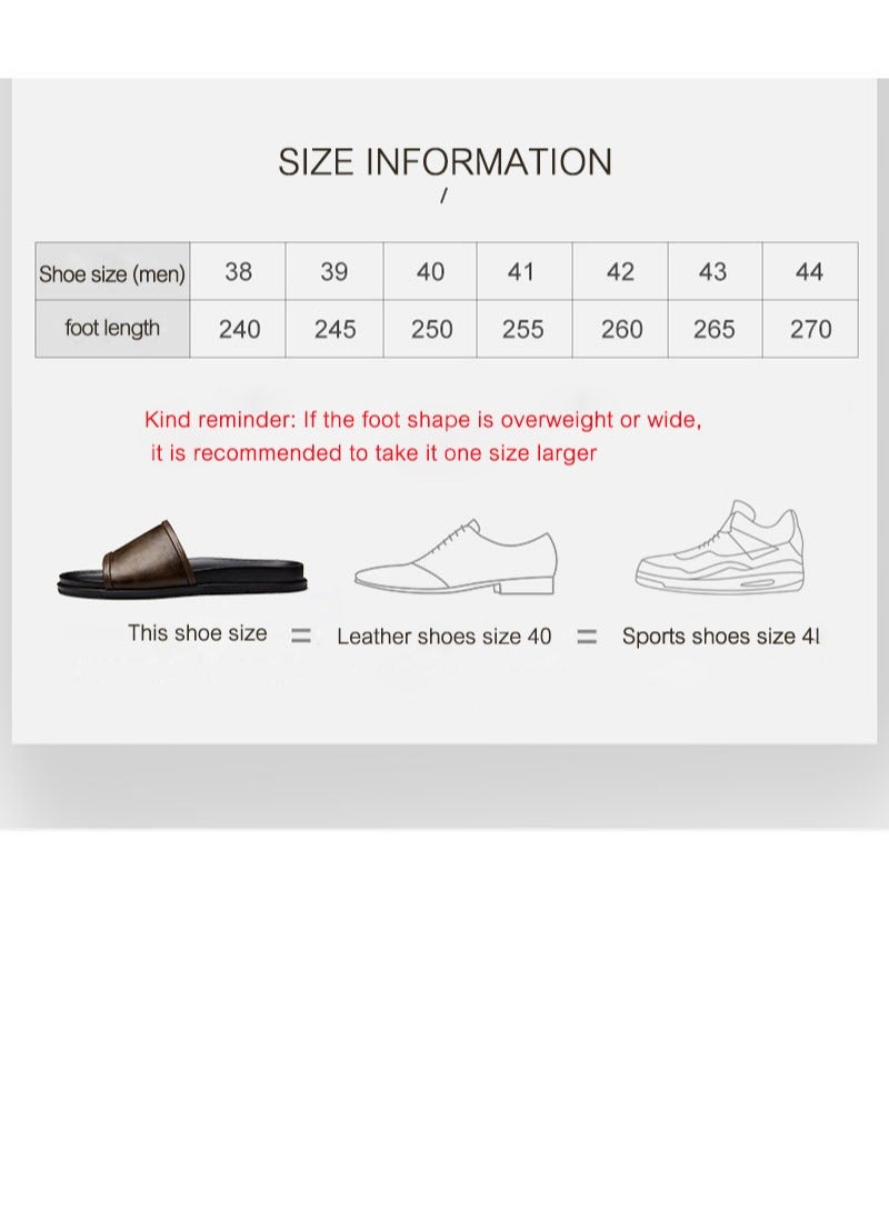 جيوان الرجال الجلد الأصلي شرائح مسطحة Sandals جولة مفتوحة إصبع القدم غير انزلاق في الهواء الطلق انزلاق على الشقق العادية حذاء خفيفة الوزن شاطئ الصيف Sandals - Image 5