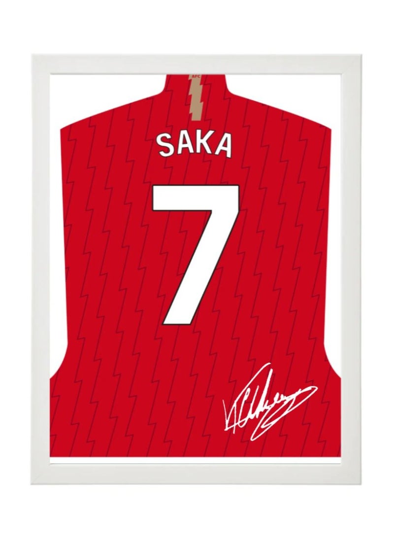 Boomah Accessories Bukayo Saka Arsenal Autographed Jersey Poster with Frame 30x40cm 