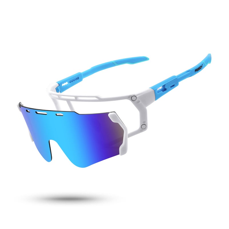 FEISEDY FEISEDY Cycling Sports Sunglasses Wraparound Magnetic Lens Adjustable Legs Visor Men Women Youth Shield B0028  - Image 1