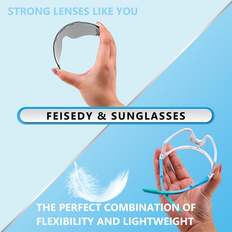 FEISEDY FEISEDY Cycling Sports Sunglasses Wraparound Magnetic Lens Adjustable Legs Visor Men Women Youth Shield B0028  - Image 4