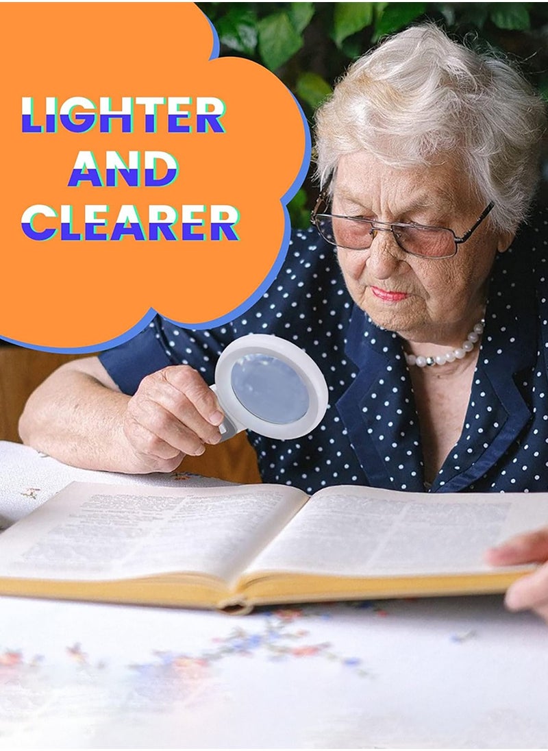 30X 10X Magnifying Glass with Light and Stand, Foldable Handheld Magnifying Glass 18 LED Illuminated Lighted Magnifier for Macular Degeneration, Seniors Reading, Close Work, Coins, Jewelry