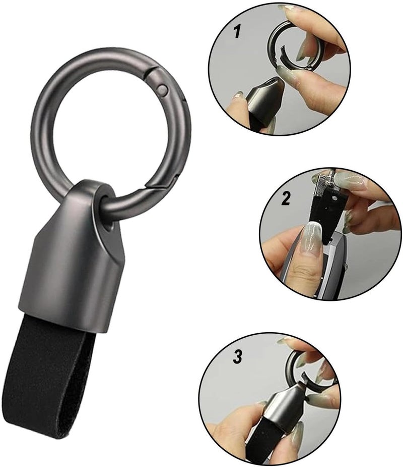 Tinkber 2 Pieces Multifunctional Car Leather Keychain Clips - Image 5