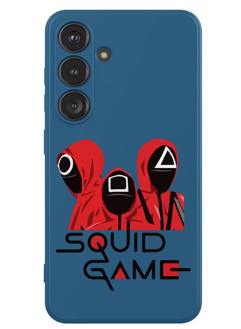 Theodor Protective Slim Fit Case Liquid Silicone Cover with Full Body Protection Anti-Scratch Shockproof Case For Samsung Galaxy S24 (Blue) - Squid - Image 1