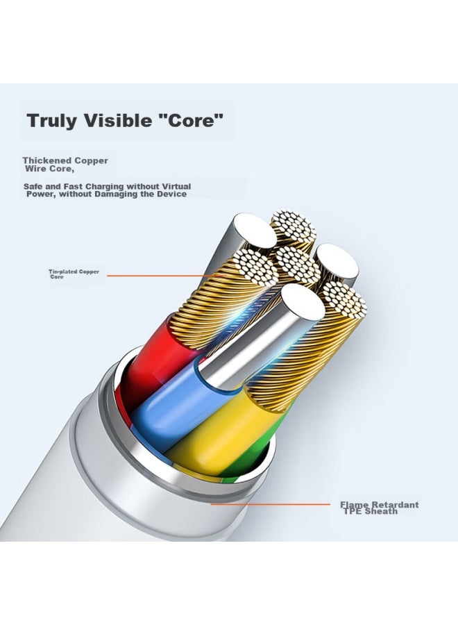 Newmine In 100w Super Fast Charging Cable, Compatible With Apple, Huawei, Xiaomi, Car Use, White - Image 5