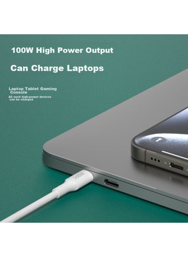 Newmine In 100w Super Fast Charging Cable, Compatible With Apple, Huawei, Xiaomi, Car Use, White - Image 2